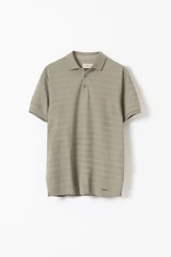 Polo dobby algodón liquen
