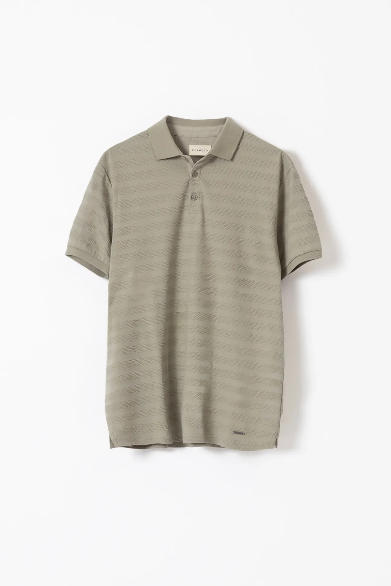 Polo dobby algodón liquen