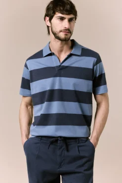 Polo lavado de rayas
