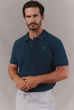 Polo pique lavado bordado avión