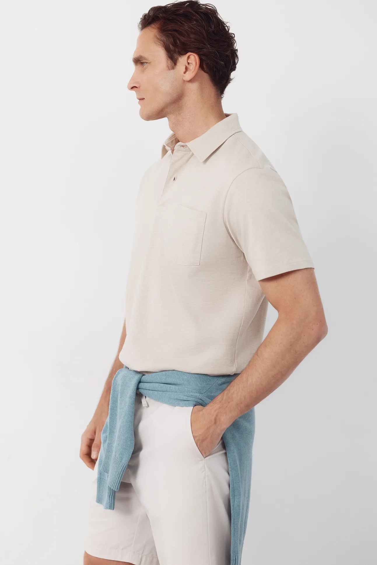 Polo rayas bolsillo