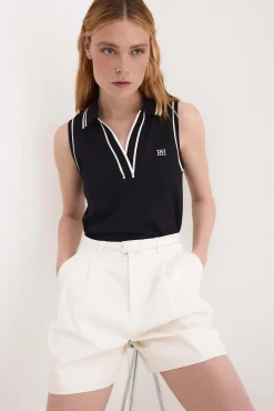 Polo sin mangas contrastes