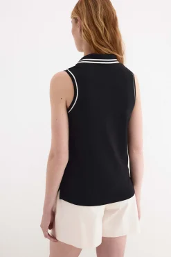 Polo sin mangas contrastes