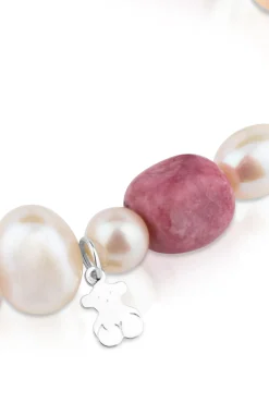Pulsera de plata con perlas y gemas