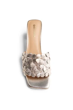 Sandalias mules tacón piel