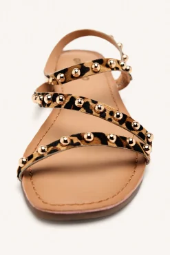 Sandalias planas de piel