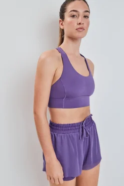 Short ultra ligero malla morado