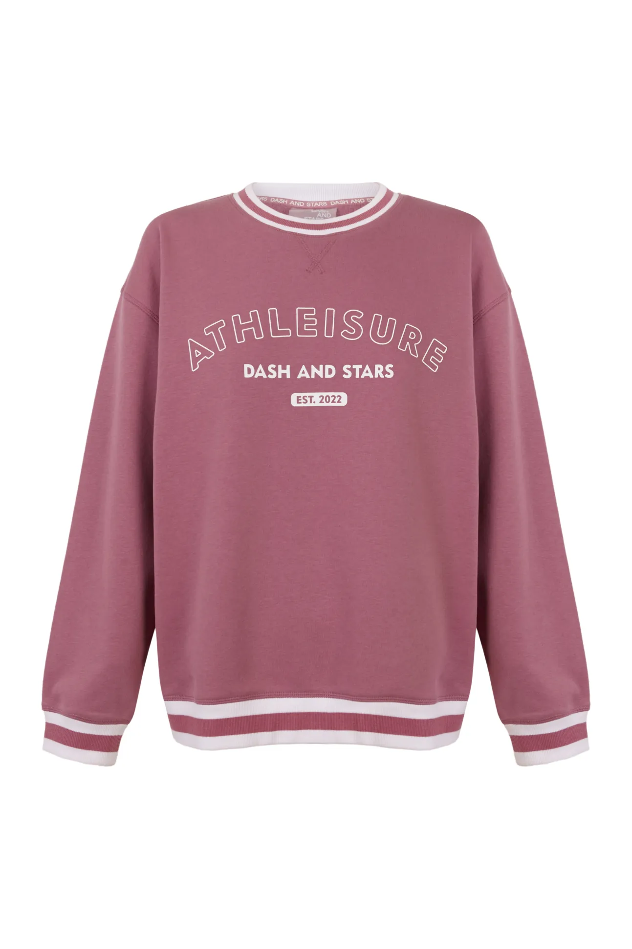 Sudadera college felpa rosa