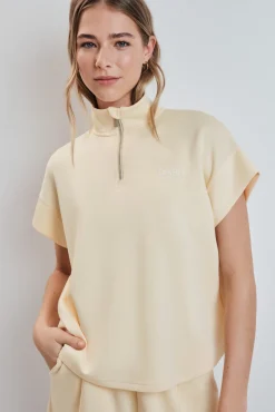Sudadera manga corta viscosa suave amarilla