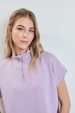 Sudadera manga corta viscosa suave lila