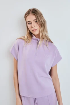 Sudadera manga corta viscosa suave lila
