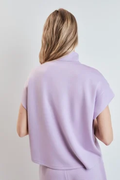 Sudadera manga corta viscosa suave lila