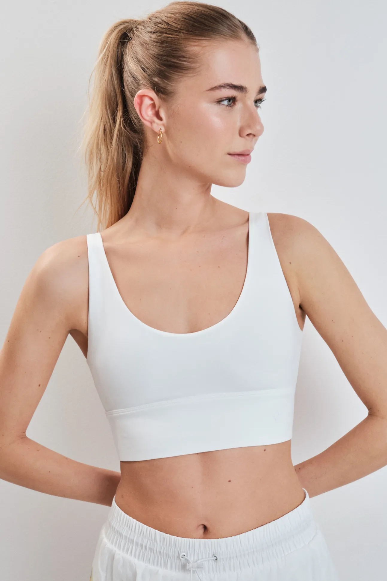 Sujetador deportivo crop 4D Stretch blanco