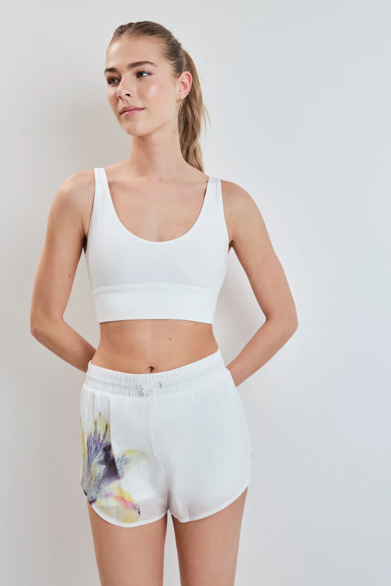 Sujetador deportivo crop 4D Stretch blanco