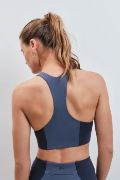 Sujetador deportivo crop 4D Stretch azul oscuro