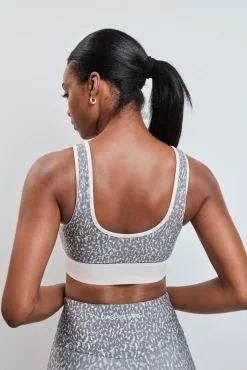 Sujetador deportivo 4D Stretch estampado manchas marrón