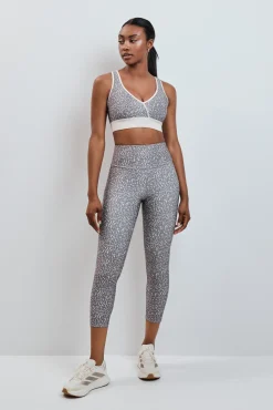 Sujetador deportivo 4D Stretch estampado manchas marrón