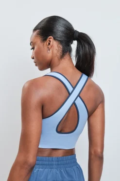 Sujetador deportivo 4D Stretch reversible azul