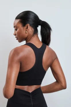 Sujetador deportivo negro cremallera SEAMLESS FIT