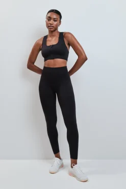 Sujetador deportivo negro cremallera SEAMLESS FIT
