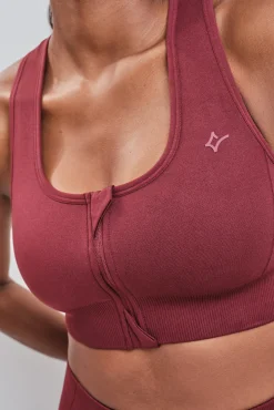 Sujetador deportivo rojo cremallera SEAMLESS FIT