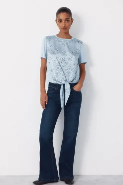 Top combinado estampado