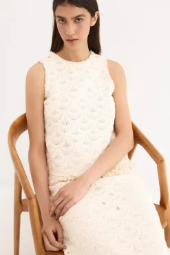 Top crochet sin mangas