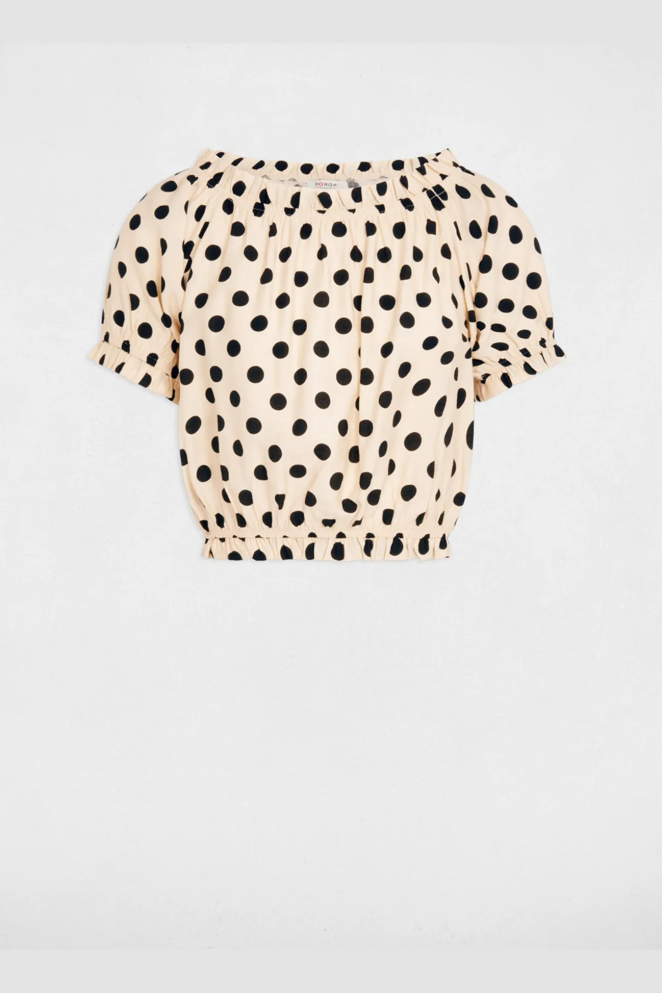 Top fluido con cuello bardot