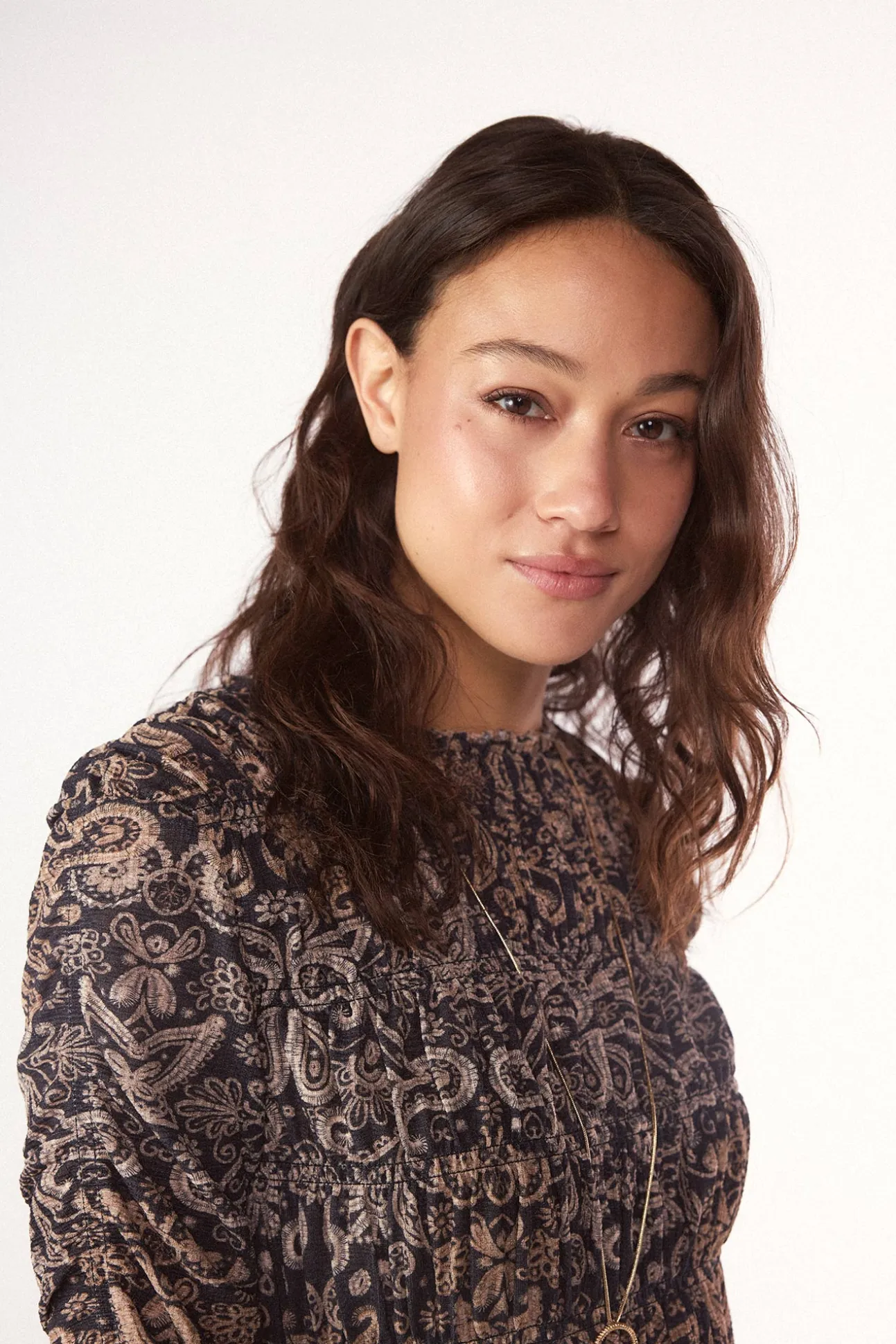 Top frunces estampado