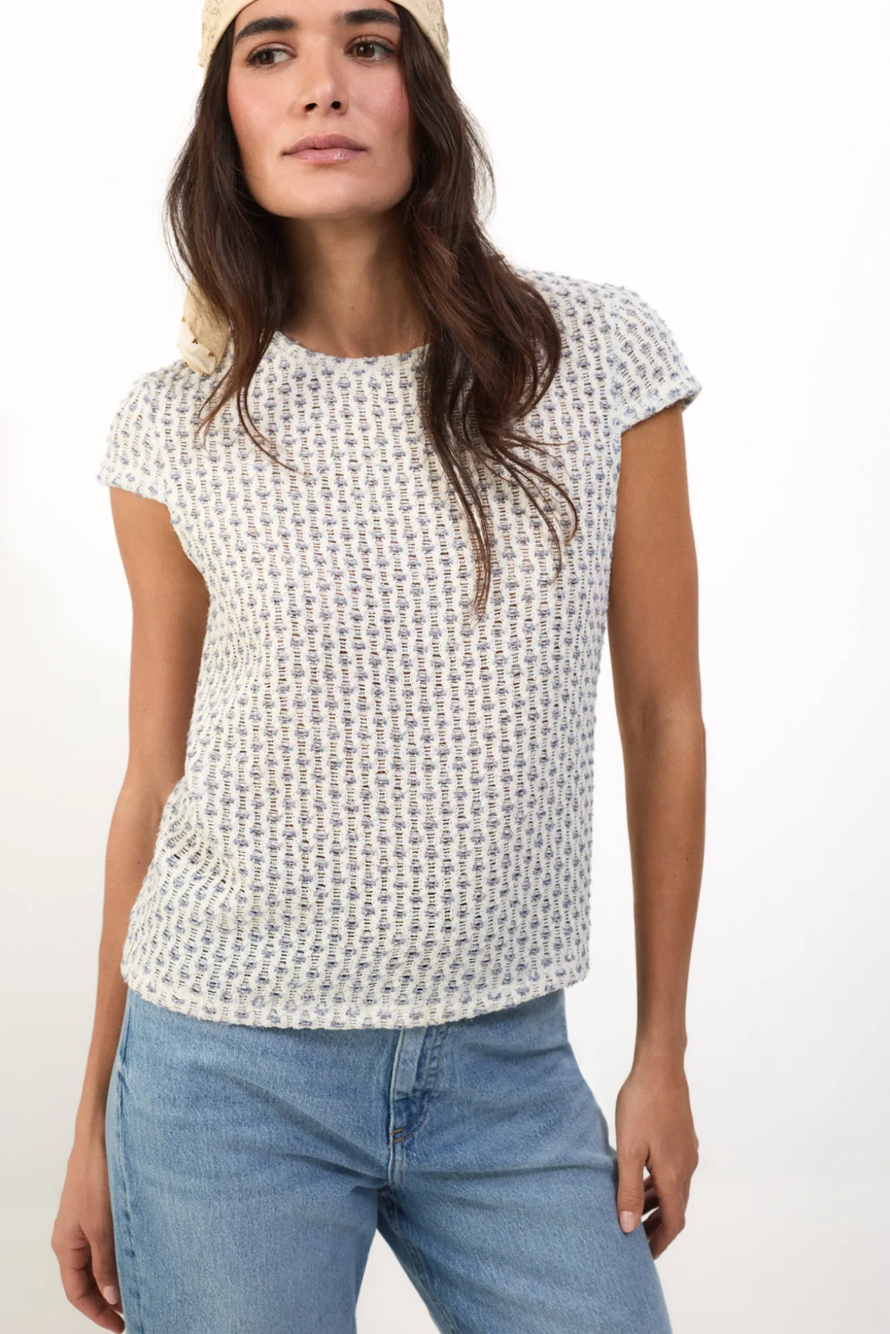 Top manga corta crochet