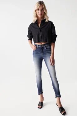 Vaqueros faith push in cropped lavado premium