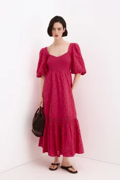 Vestido algodón bordados