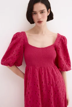 Vestido algodón bordados