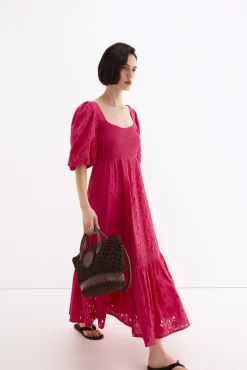 Vestido algodón bordados