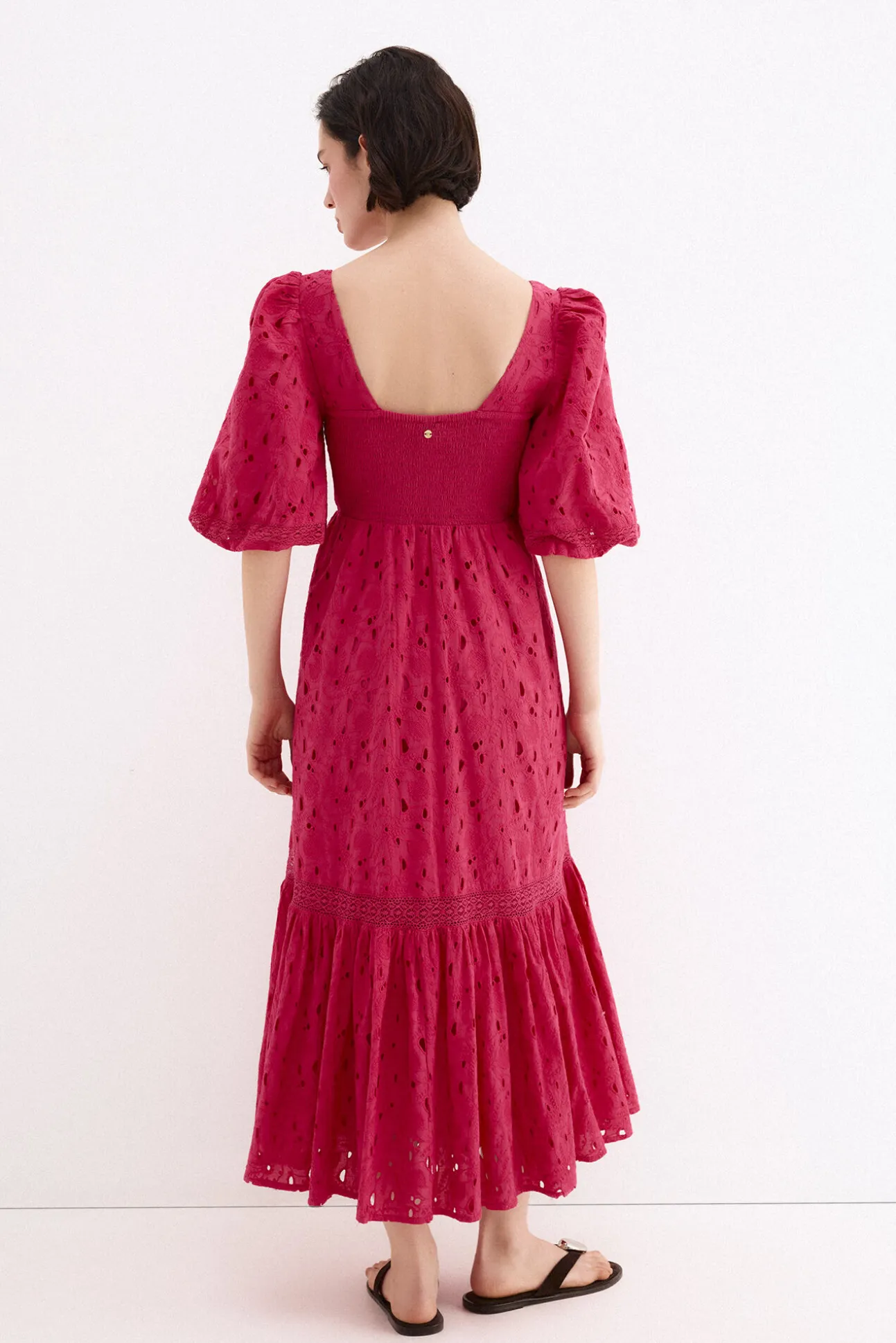 Vestido algodón bordados