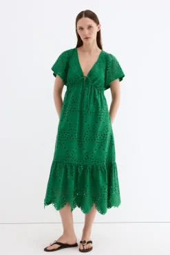 Vestido algodón bordados