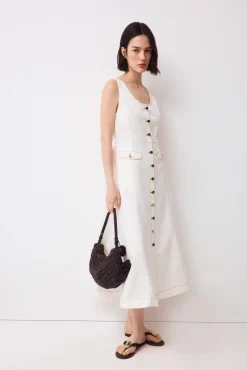 Vestido algodón botones