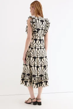 Vestido algodón volantes
