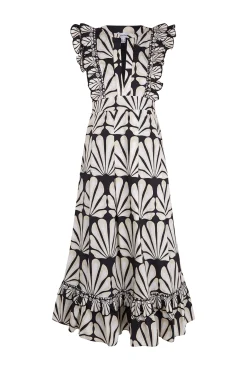 Vestido algodón volantes