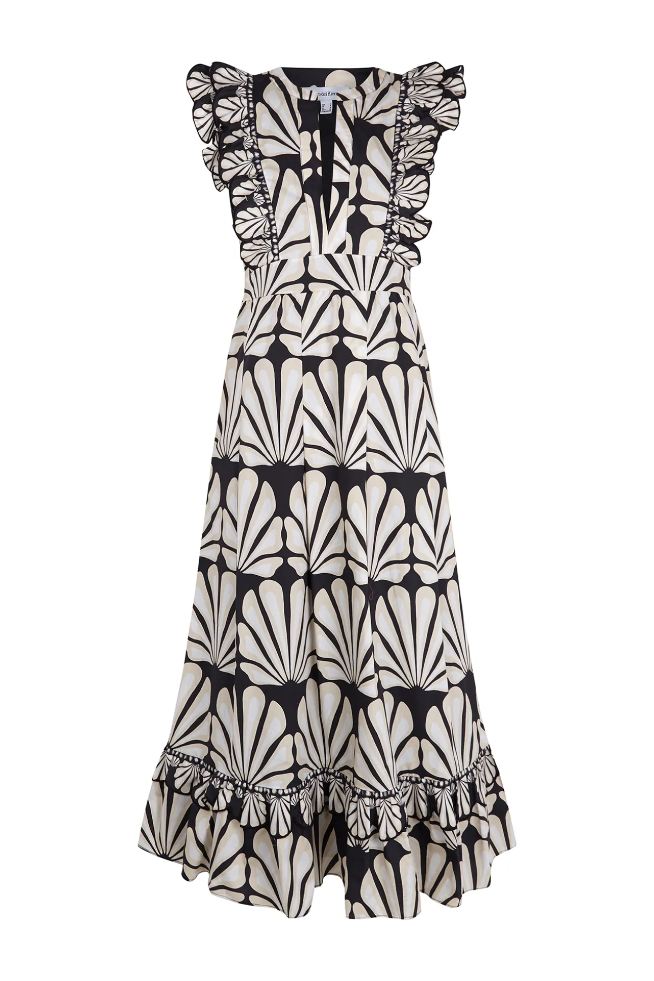 Vestido algodón volantes