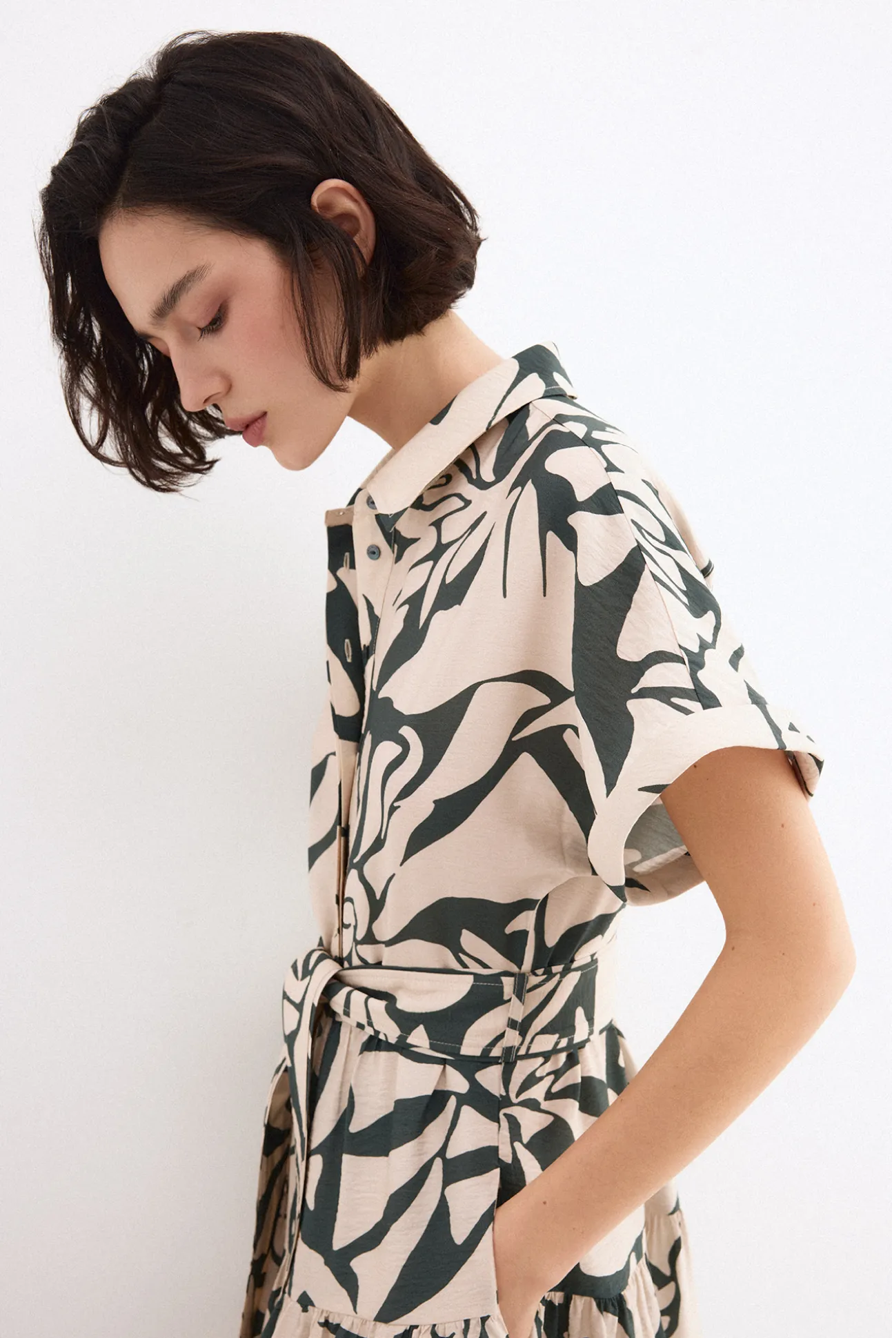 Vestido camisero estampado