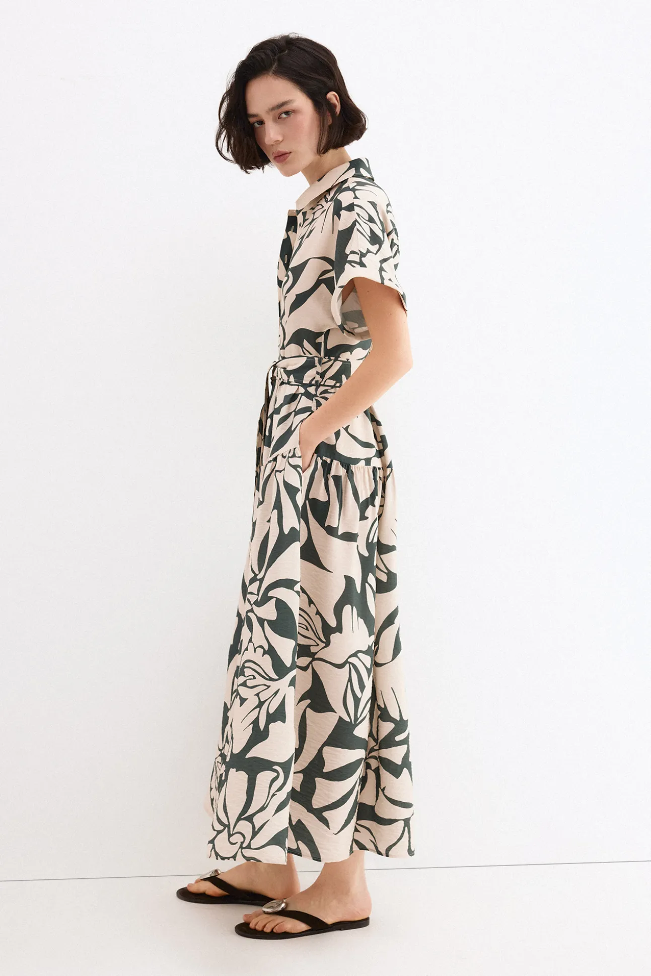 Vestido camisero estampado