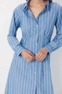Vestido camisero rayas