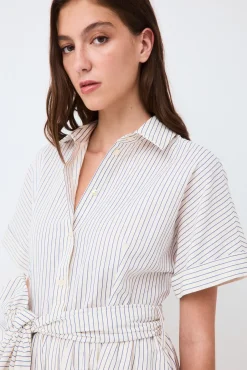 Vestido camisero seersucker