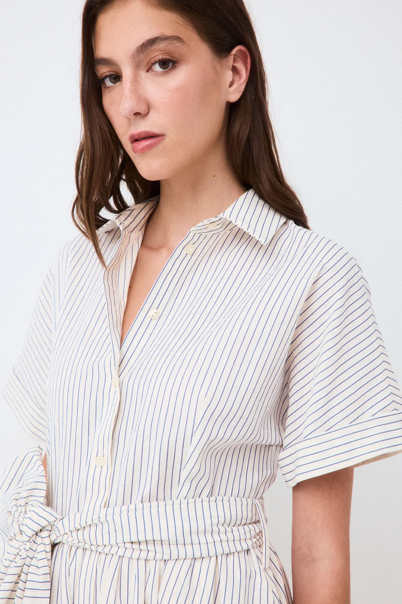 Vestido camisero seersucker