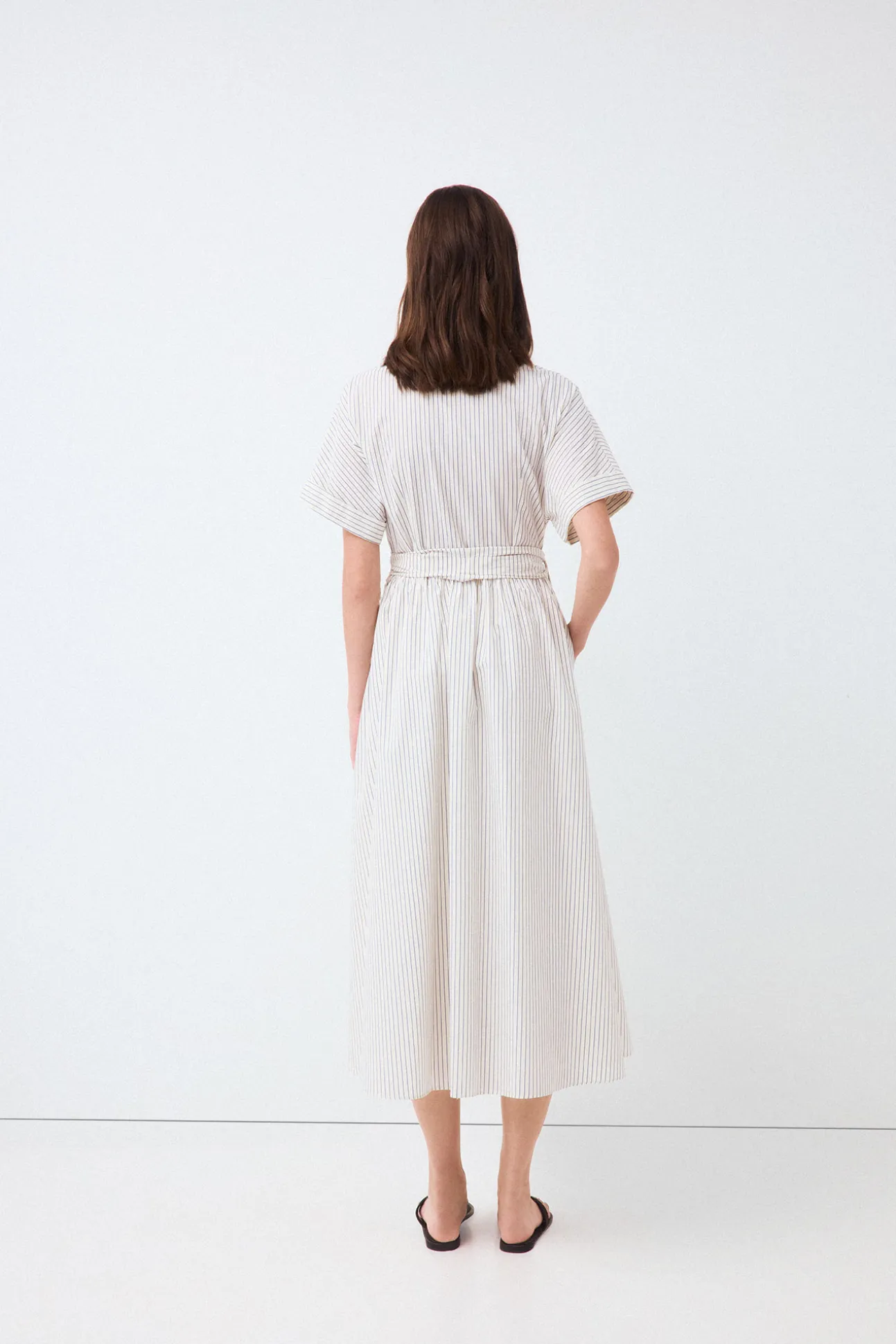 Vestido camisero seersucker