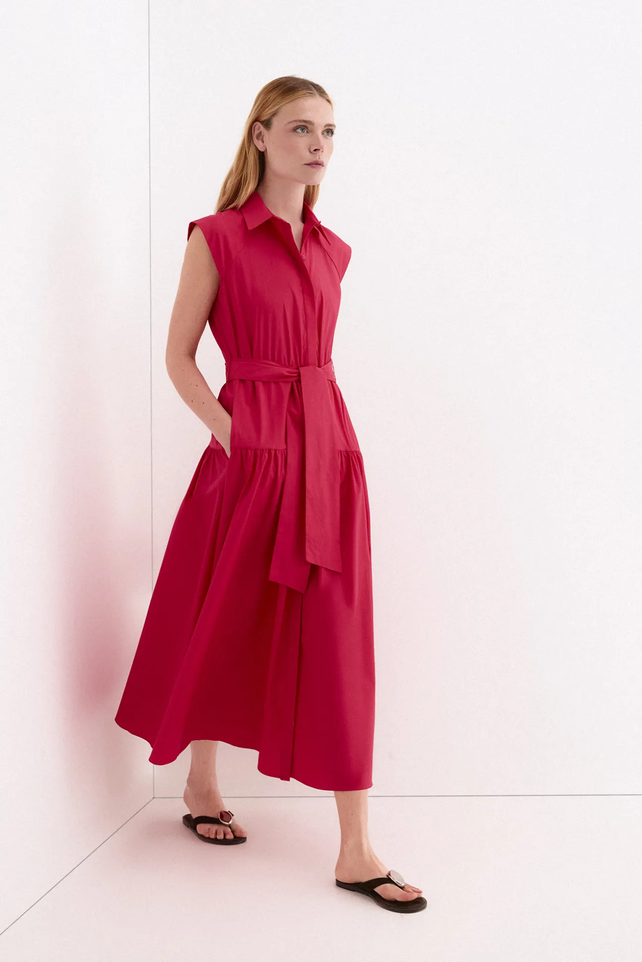 Vestido camisero sin mangas