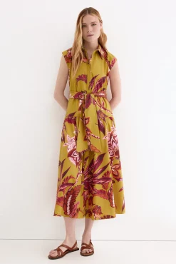 Vestido camisero sin mangas estampado