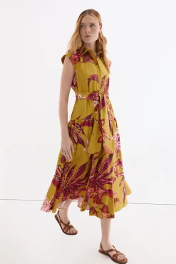 Vestido camisero sin mangas estampado