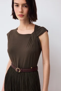 Vestido combinado detalle nudo